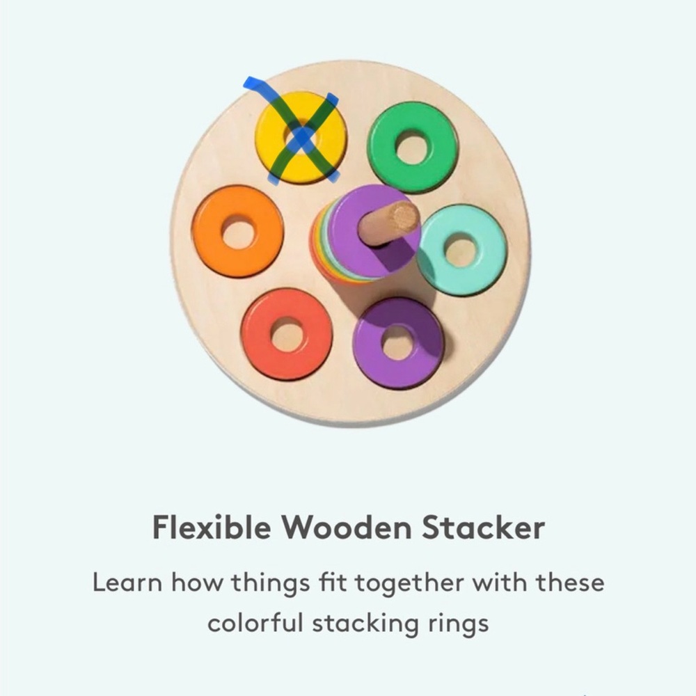 LOVEVERY Flexible Wooden Stacker. 13-15 months. Very good condition